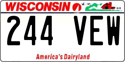 WI license plate 244VEW