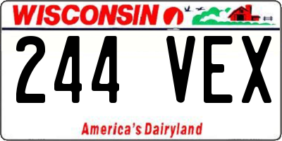 WI license plate 244VEX