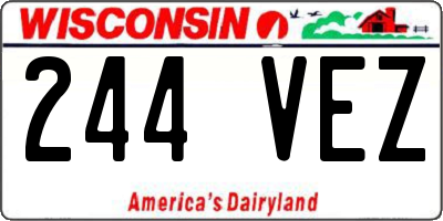 WI license plate 244VEZ