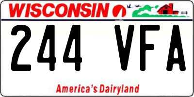 WI license plate 244VFA