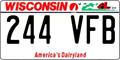 WI license plate 244VFB