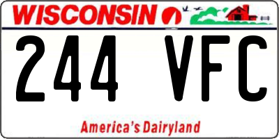 WI license plate 244VFC