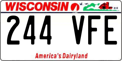 WI license plate 244VFE