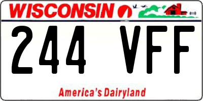 WI license plate 244VFF