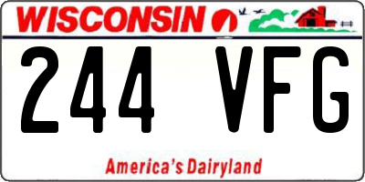 WI license plate 244VFG