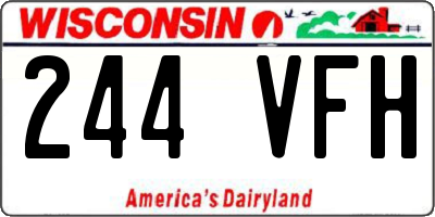 WI license plate 244VFH