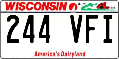 WI license plate 244VFI