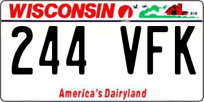 WI license plate 244VFK