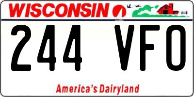 WI license plate 244VFO