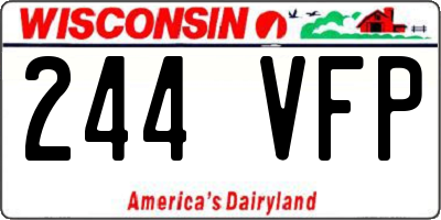 WI license plate 244VFP