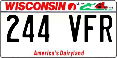 WI license plate 244VFR