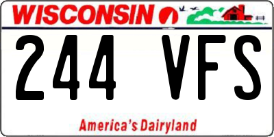WI license plate 244VFS
