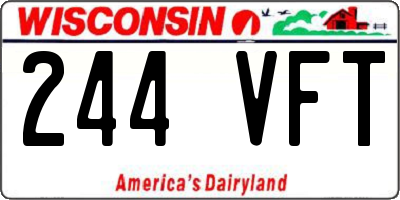 WI license plate 244VFT