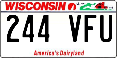 WI license plate 244VFU