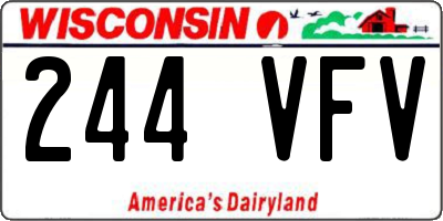 WI license plate 244VFV