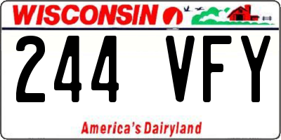 WI license plate 244VFY