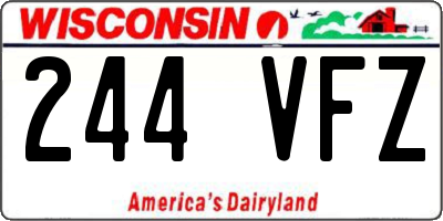 WI license plate 244VFZ