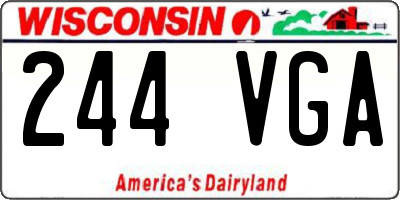 WI license plate 244VGA