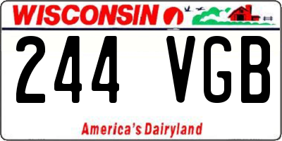 WI license plate 244VGB