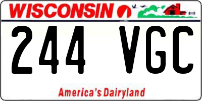 WI license plate 244VGC