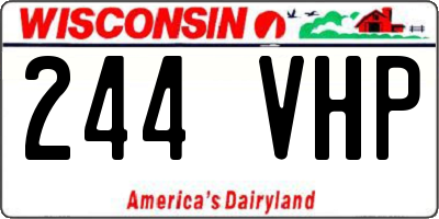 WI license plate 244VHP
