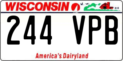 WI license plate 244VPB