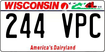 WI license plate 244VPC