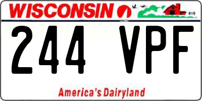 WI license plate 244VPF