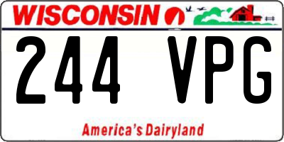WI license plate 244VPG