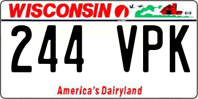 WI license plate 244VPK