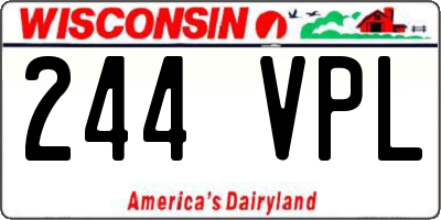 WI license plate 244VPL