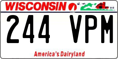 WI license plate 244VPM