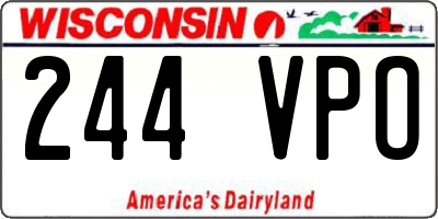WI license plate 244VPO