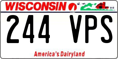 WI license plate 244VPS