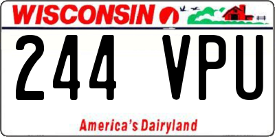 WI license plate 244VPU