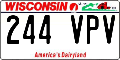WI license plate 244VPV