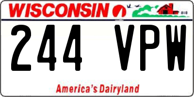 WI license plate 244VPW
