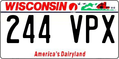 WI license plate 244VPX