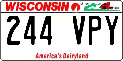 WI license plate 244VPY