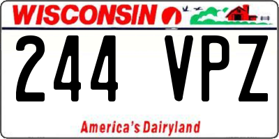 WI license plate 244VPZ