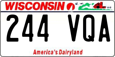 WI license plate 244VQA