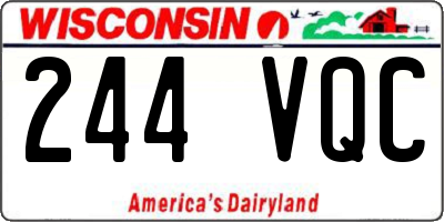WI license plate 244VQC