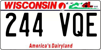 WI license plate 244VQE