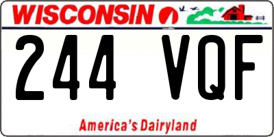 WI license plate 244VQF