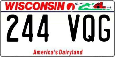 WI license plate 244VQG