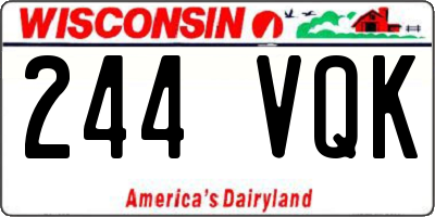 WI license plate 244VQK