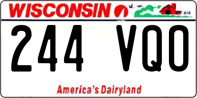 WI license plate 244VQO