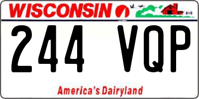 WI license plate 244VQP