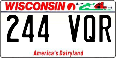 WI license plate 244VQR