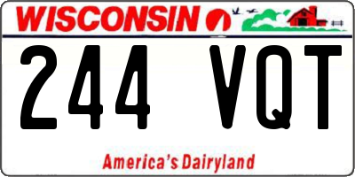 WI license plate 244VQT